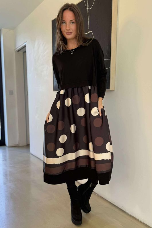 Dominian Smock Dress Polka Dot